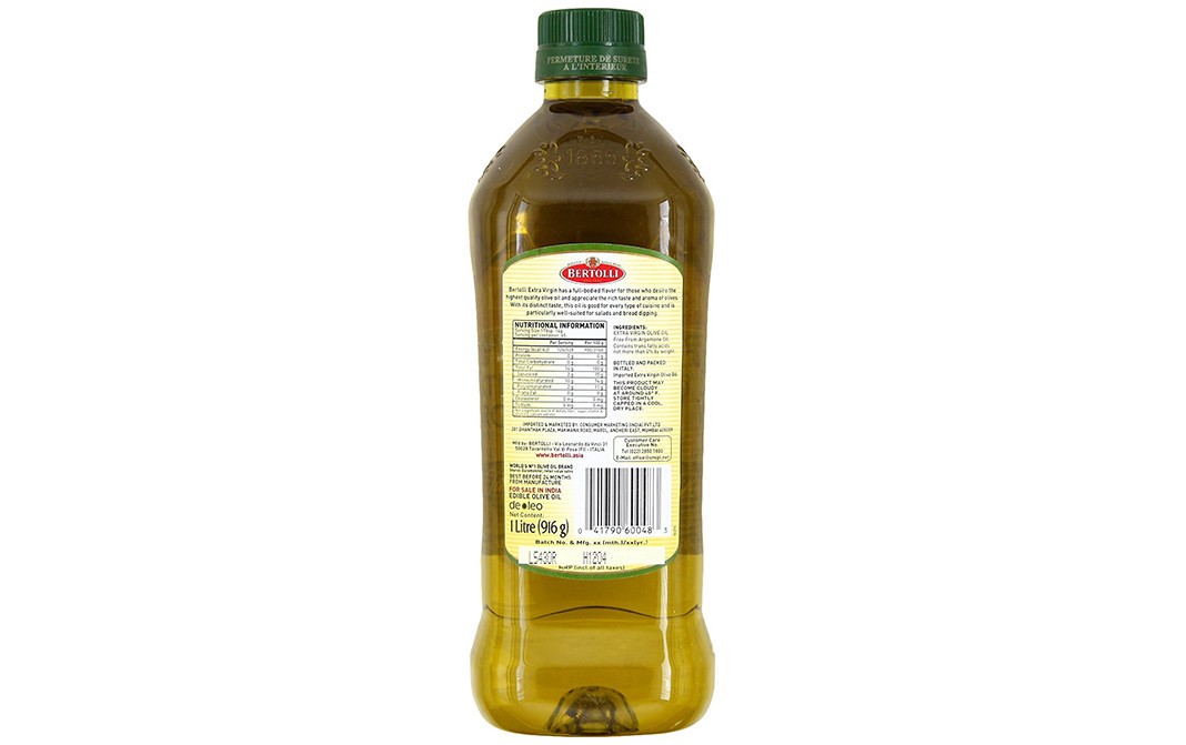 Bertolli Extra Virgin Olive Oil Rich Taste   Bottle  1 litre